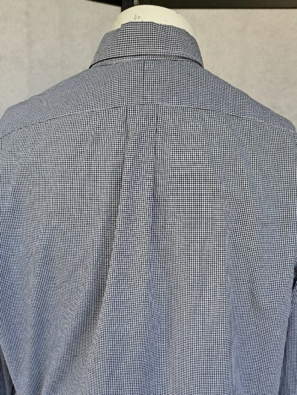 Polo by Ralph Lauren Navy and White Micro-Check Button-Down Shirt